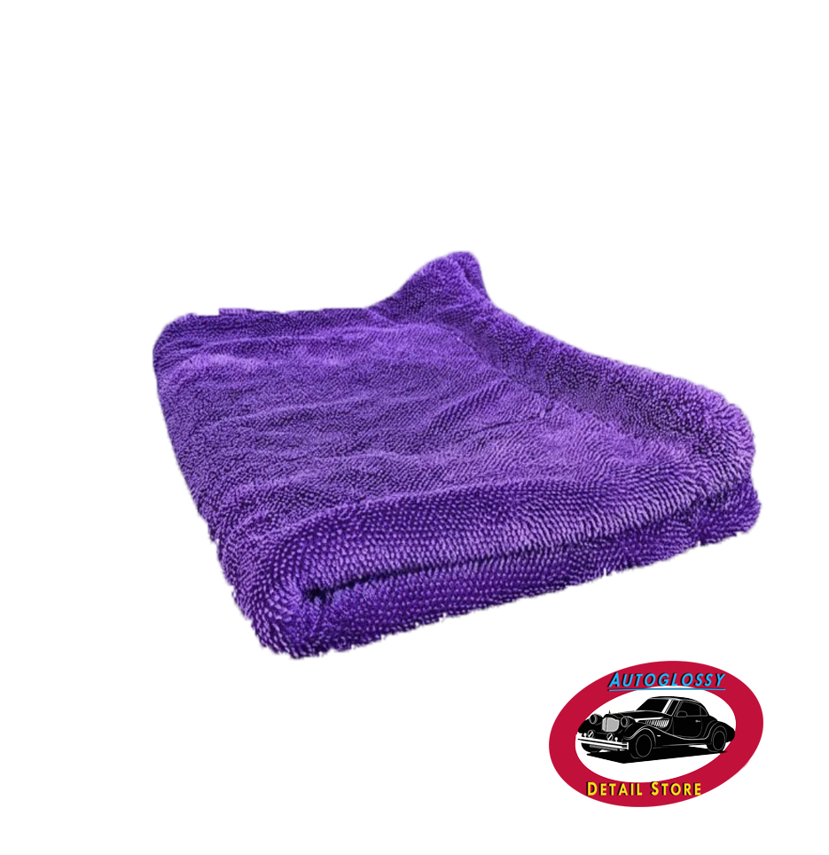 Microfibra toalla de secado premium doble bucle purpura 60×40.