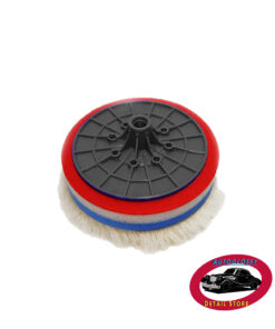 KM Pad de Cordero trenzado con backing rosca M14 de 5 pulgadas.