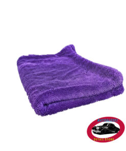 Microfibra toalla de secado premium doble bucle purpura 60×40.